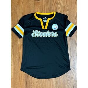 Pittsburg Steelers Fanatics NFL Women’s Size Small Black Gold‎ Shirt- EUC